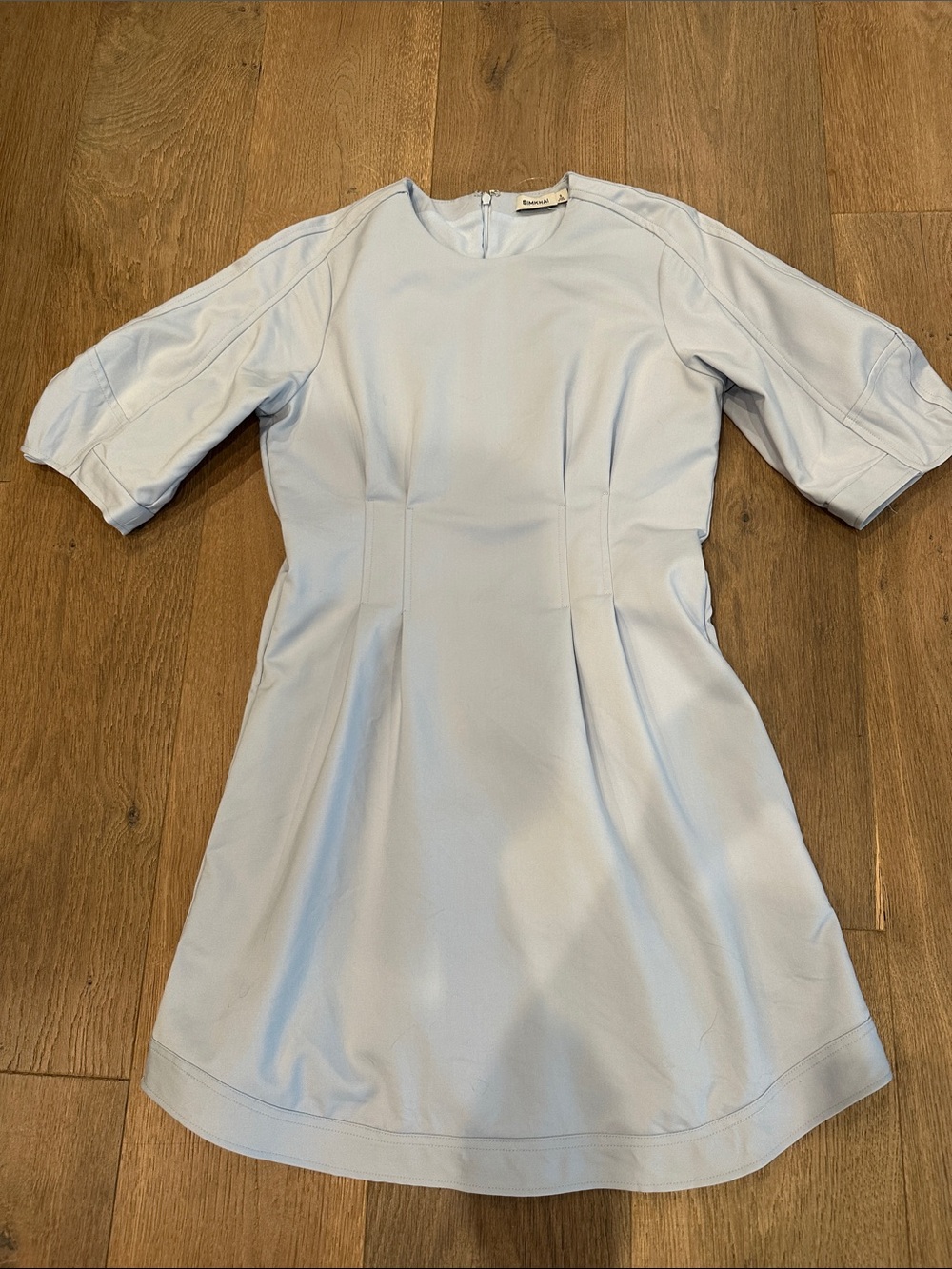 Jonathan Simkhai Pale Blue Short-Sleeve Fit-and-Flare Dress